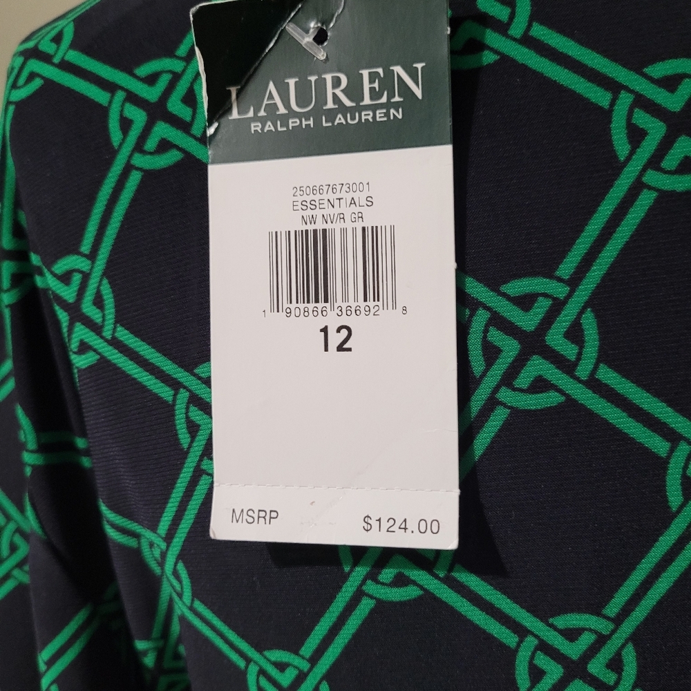 Lauren Ralph Lauren geometric pattern wrap dress sz 12 - Picture 11 of 11